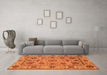 Machine Washable Abstract Orange Modern Area Rugs in a Living Room, wshabs3895org