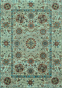 Abstract Light Blue Modern Rug, abs3895lblu