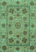 Machine Washable Abstract Turquoise Modern Area Rugs, wshabs3895turq