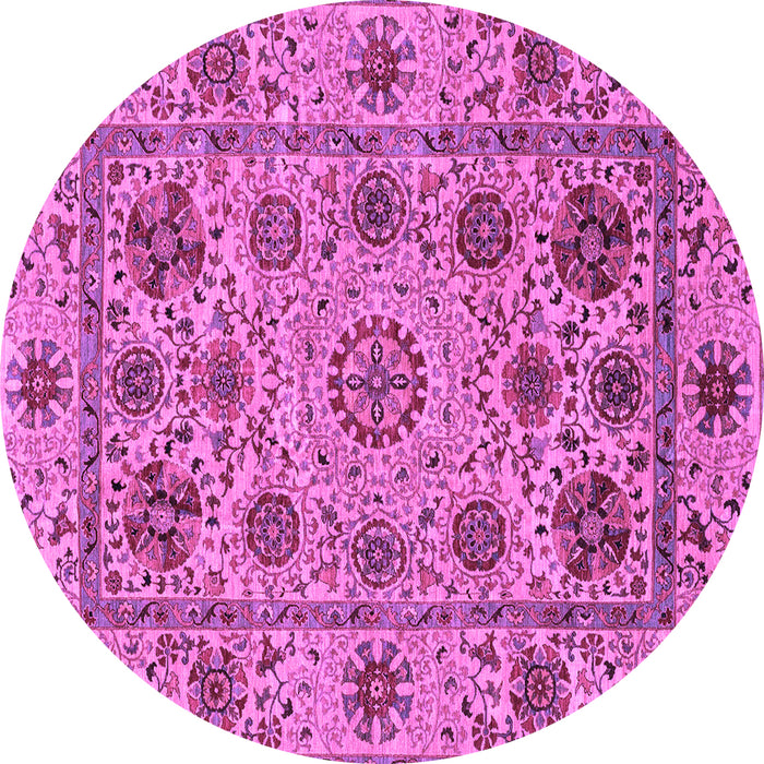 Round Abstract Purple Modern Rug, abs3895pur