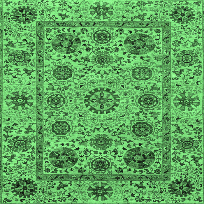 Square Machine Washable Abstract Emerald Green Modern Area Rugs, wshabs3895emgrn
