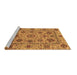 Sideview of Machine Washable Abstract Brown Modern Rug, wshabs3895brn