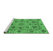 Sideview of Machine Washable Abstract Emerald Green Modern Area Rugs, wshabs3895emgrn