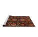 Sideview of Machine Washable Abstract Red Rug, wshabs3896