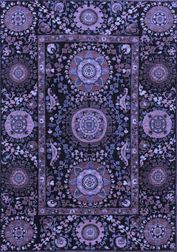 Abstract Blue Modern Rug, abs3896blu