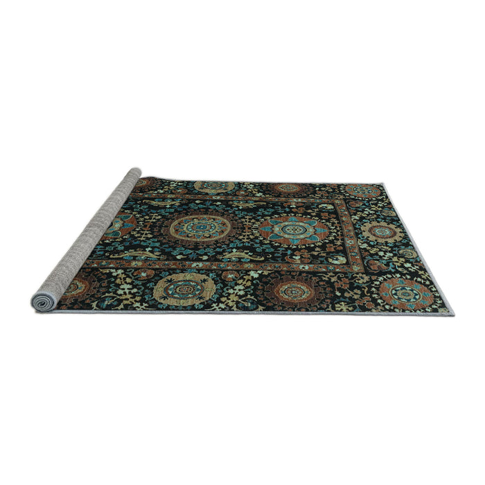 Sideview of Machine Washable Abstract Light Blue Modern Rug, wshabs3896lblu