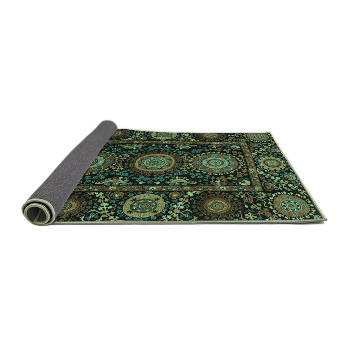 Sideview of Abstract Turquoise Modern Rug, abs3896turq