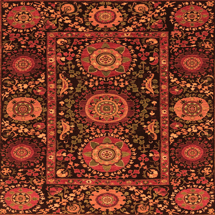 Square Abstract Orange Modern Rug, abs3896org