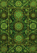 Machine Washable Abstract Green Modern Area Rugs, wshabs3896grn