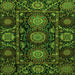 Square Abstract Green Modern Rug, abs3896grn