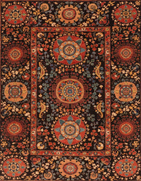 Machine Washable Abstract Red Rug, wshabs3896