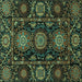 Square Abstract Turquoise Modern Rug, abs3896turq