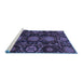 Sideview of Machine Washable Abstract Blue Modern Rug, wshabs3896blu