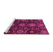 Sideview of Machine Washable Abstract Pink Modern Rug, wshabs3896pnk