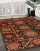 Abstract Red Modern Rug in Family Room, abs3896