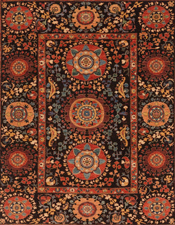 Abstract Red Modern Rug, abs3896