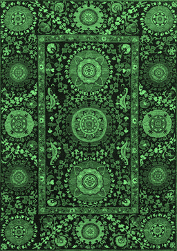 Abstract Emerald Green Modern Rug, abs3896emgrn