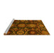 Sideview of Machine Washable Abstract Yellow Modern Rug, wshabs3896yw