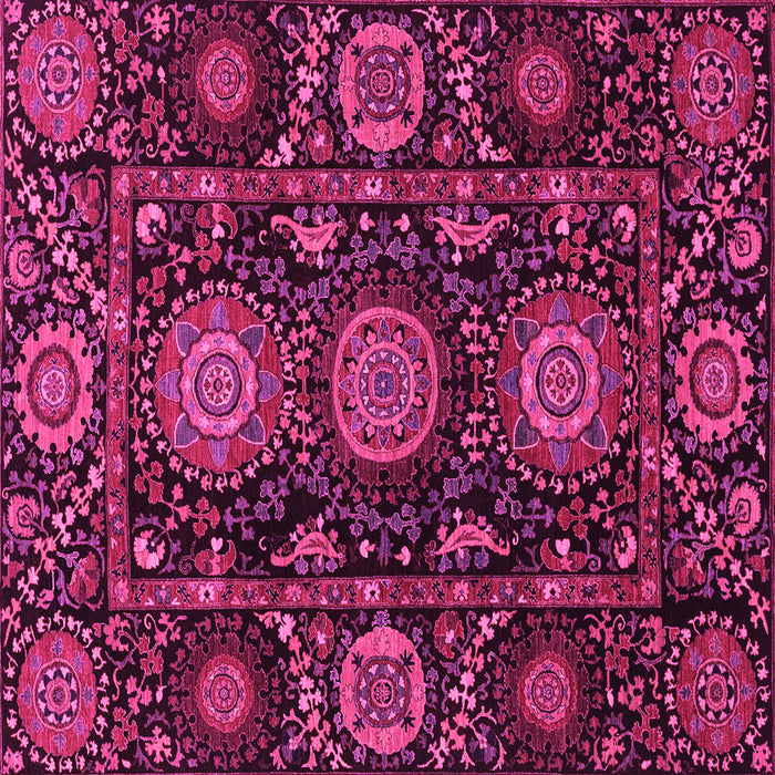 Square Abstract Pink Modern Rug, abs3896pnk