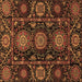 Square Abstract Brown Modern Rug, abs3896brn