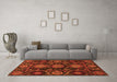 Machine Washable Abstract Orange Modern Area Rugs in a Living Room, wshabs3896org