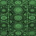 Square Machine Washable Abstract Emerald Green Modern Area Rugs, wshabs3896emgrn