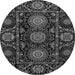 Round Machine Washable Abstract Gray Modern Rug, wshabs3896gry