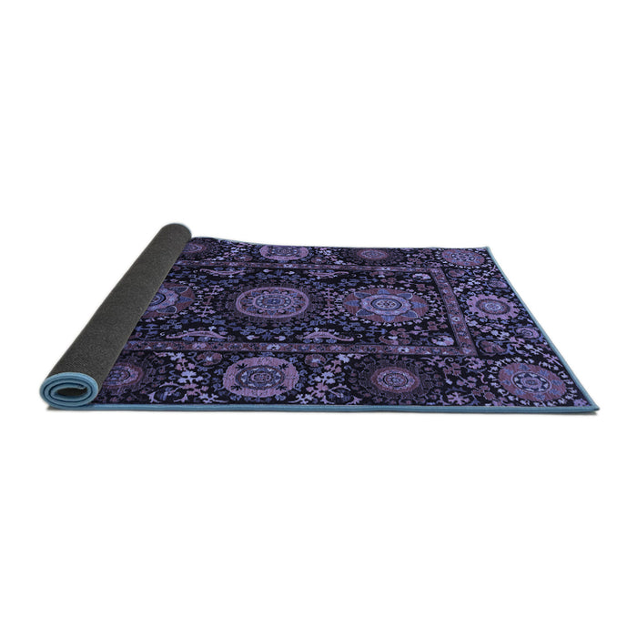 Sideview of Abstract Blue Modern Rug, abs3896blu