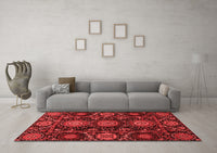 Machine Washable Abstract Red Modern Rug, wshabs3896red