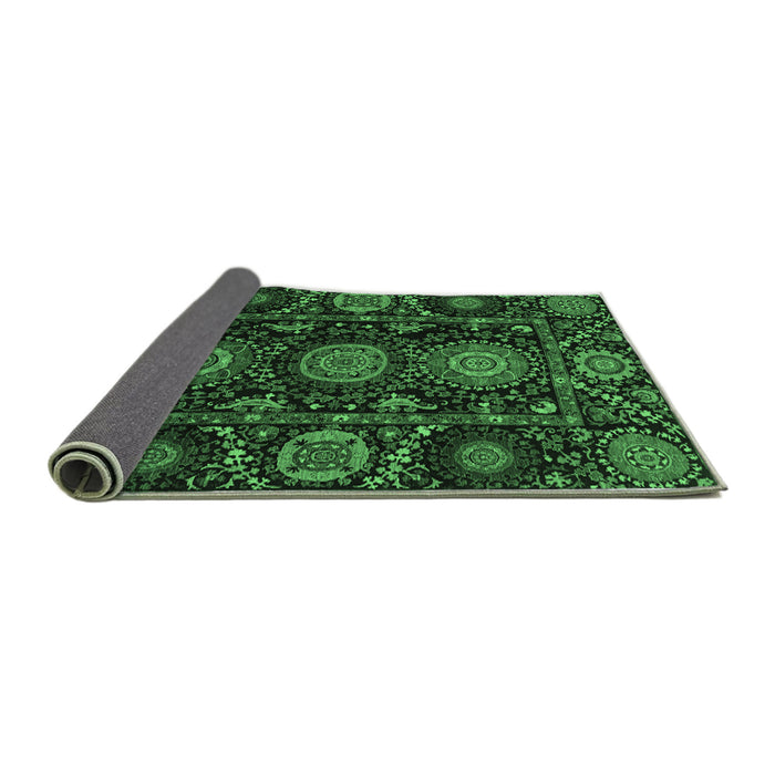 Sideview of Abstract Emerald Green Modern Rug, abs3896emgrn