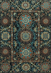 Abstract Light Blue Modern Rug, abs3896lblu