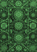 Machine Washable Abstract Emerald Green Modern Area Rugs, wshabs3896emgrn