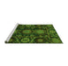 Sideview of Machine Washable Abstract Green Modern Area Rugs, wshabs3896grn