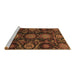 Sideview of Machine Washable Abstract Brown Modern Rug, wshabs3896brn