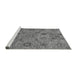 Sideview of Machine Washable Abstract Gray Modern Rug, wshabs3897gry