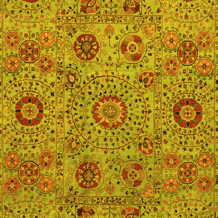 Machine Washable Abstract Yellow Modern Rug, wshabs3897yw