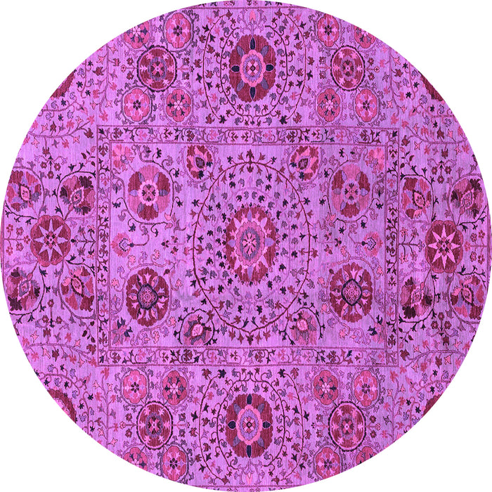 Round Machine Washable Abstract Purple Modern Area Rugs, wshabs3897pur