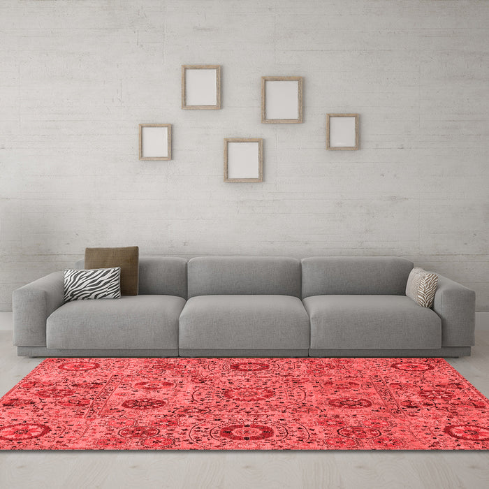 Modern Red Washable Rugs
