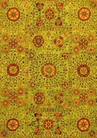 Abstract Yellow Modern Rug, abs3897yw