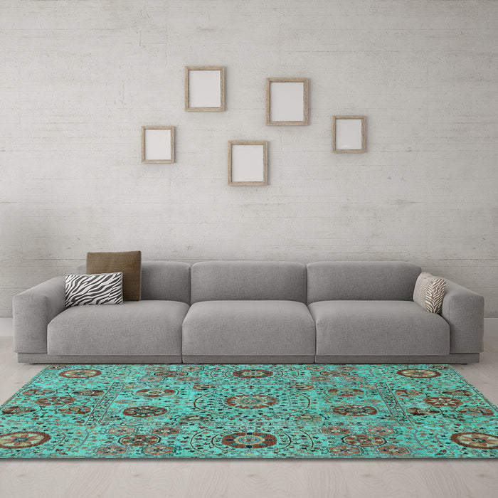Machine Washable Abstract Light Blue Modern Rug in a Living Room, wshabs3897lblu