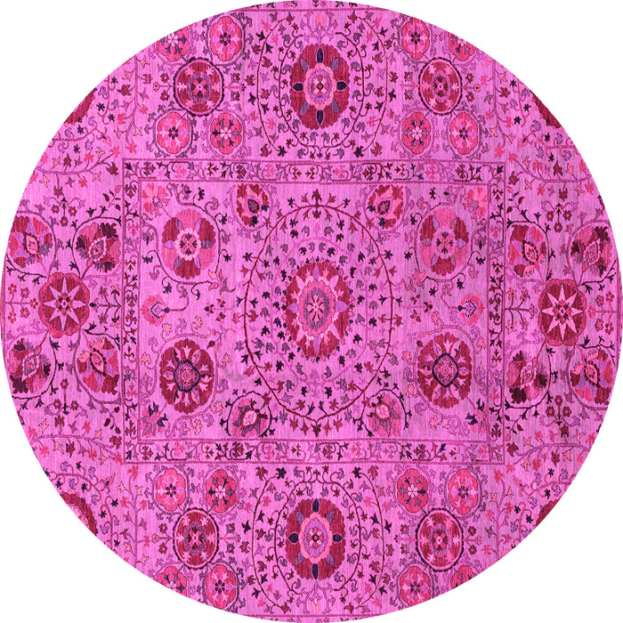 Round Abstract Pink Modern Rug, abs3897pnk