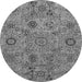 Round Abstract Gray Modern Rug, abs3897gry