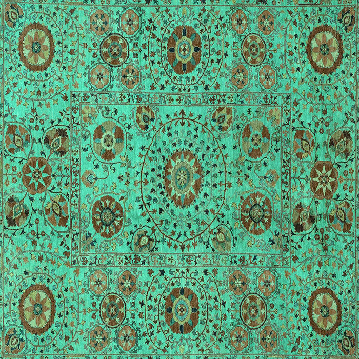Square Machine Washable Abstract Turquoise Modern Area Rugs, wshabs3897turq