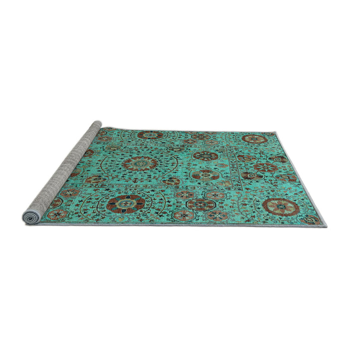 Sideview of Machine Washable Abstract Light Blue Modern Rug, wshabs3897lblu