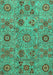 Machine Washable Abstract Turquoise Modern Area Rugs, wshabs3897turq