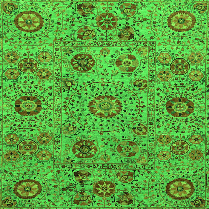 Square Abstract Green Modern Rug, abs3897grn