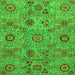 Square Abstract Green Modern Rug, abs3897grn