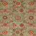 Square Abstract Copper Green Modern Rug, abs3897