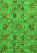 Machine Washable Abstract Green Modern Area Rugs, wshabs3897grn