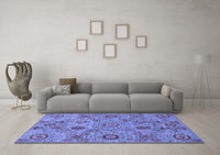 Machine Washable Abstract Blue Modern Rug, wshabs3897blu